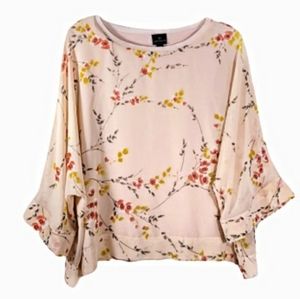 Worthington peach blush floral oversized blouse